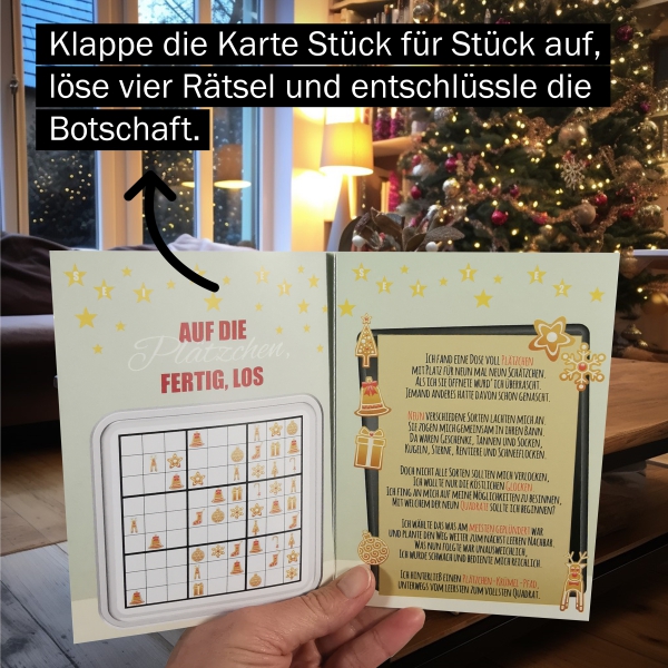 Weihnachts-Rätselkarte